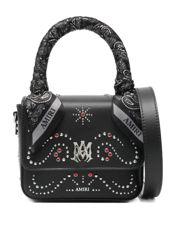 Amiri Micro MA Stud Tote Bag in Black