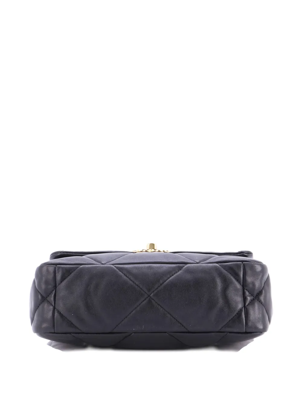 Pre-owned Chanel 19 Flap Bag Quilted Stitched Lambskin Medium Shoulder Bag In Black