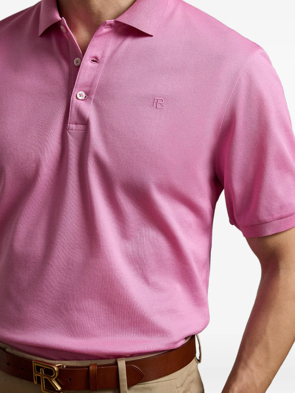 Ralph Lauren Purple Label Poloshirt met borduurwerk Roze