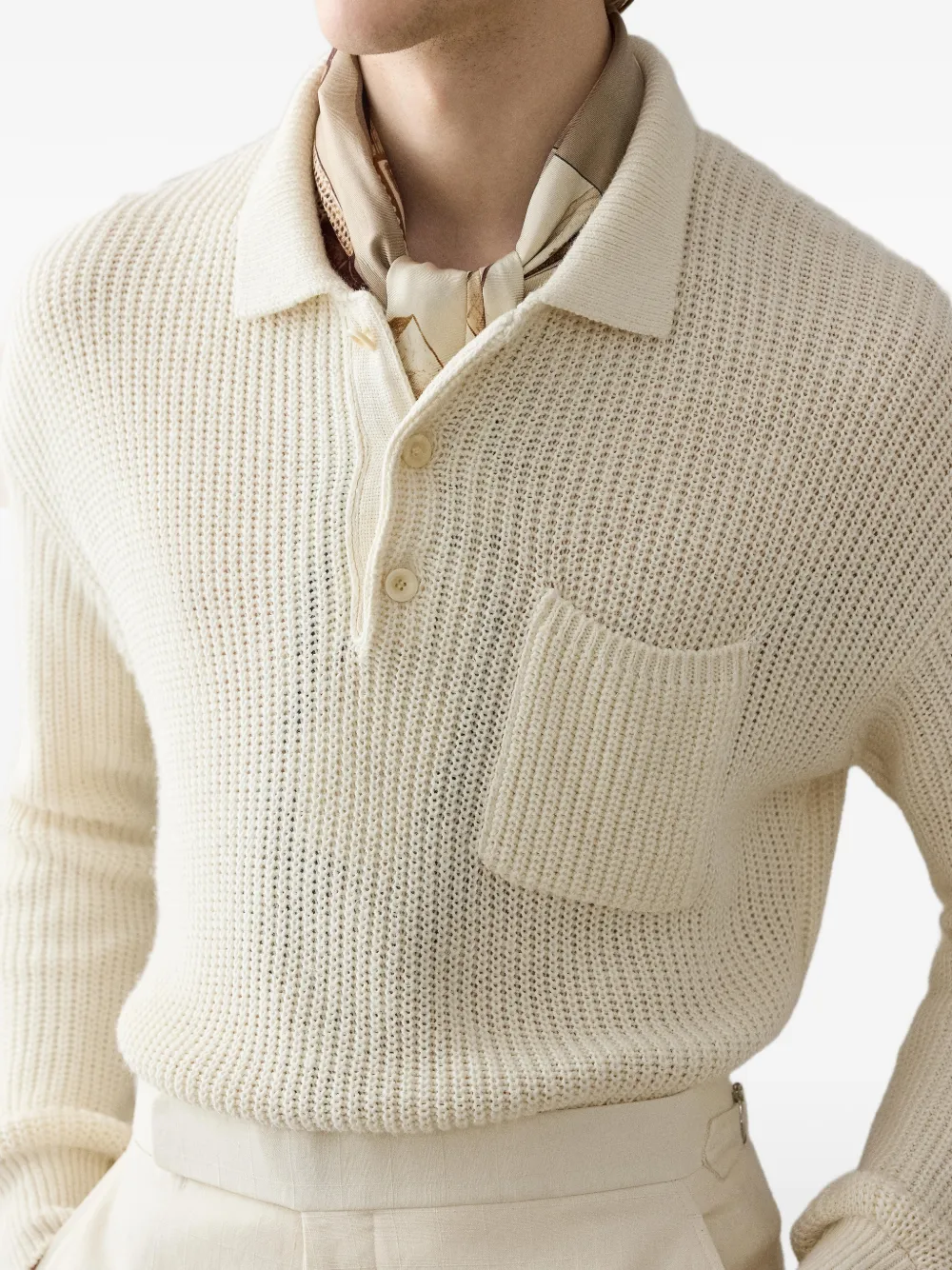 Ralph Lauren Purple Label Poloshirt met borstzak Beige