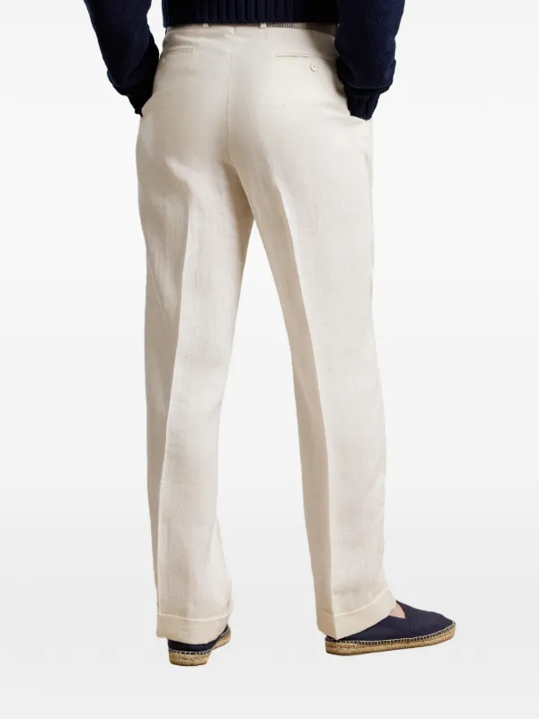 Ralph Lauren Purple Label Pleated Trousers | Neutrals | FARFETCH JO