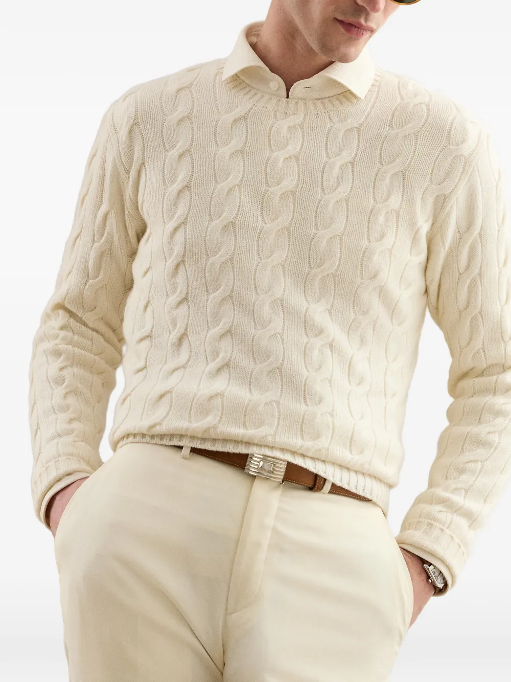Ralph Lauren Purple Label Kasjmier sweater Wit