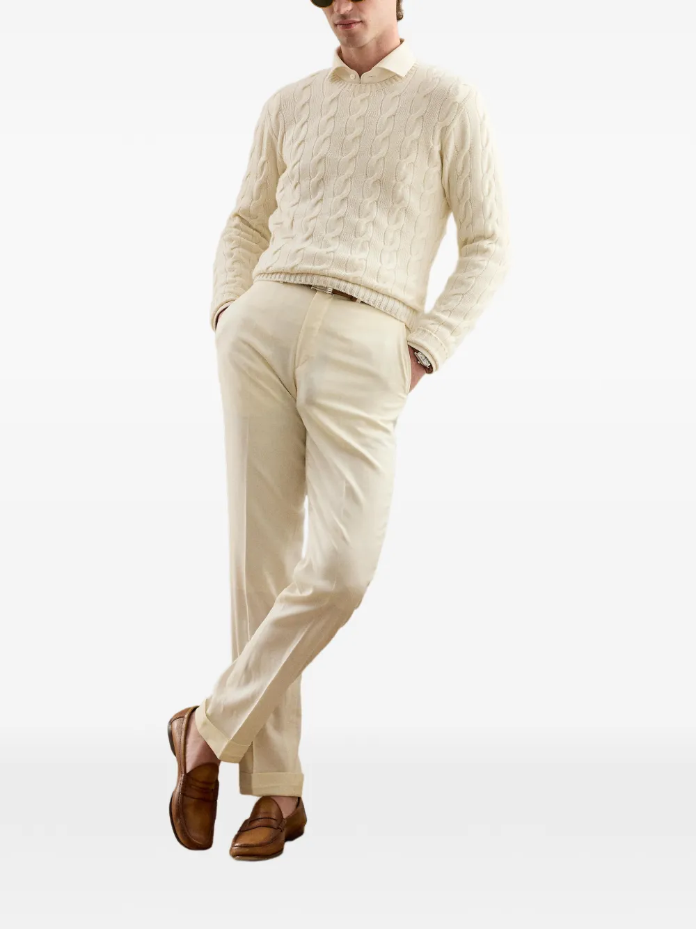 Ralph Lauren Purple Label Kasjmier sweater Wit