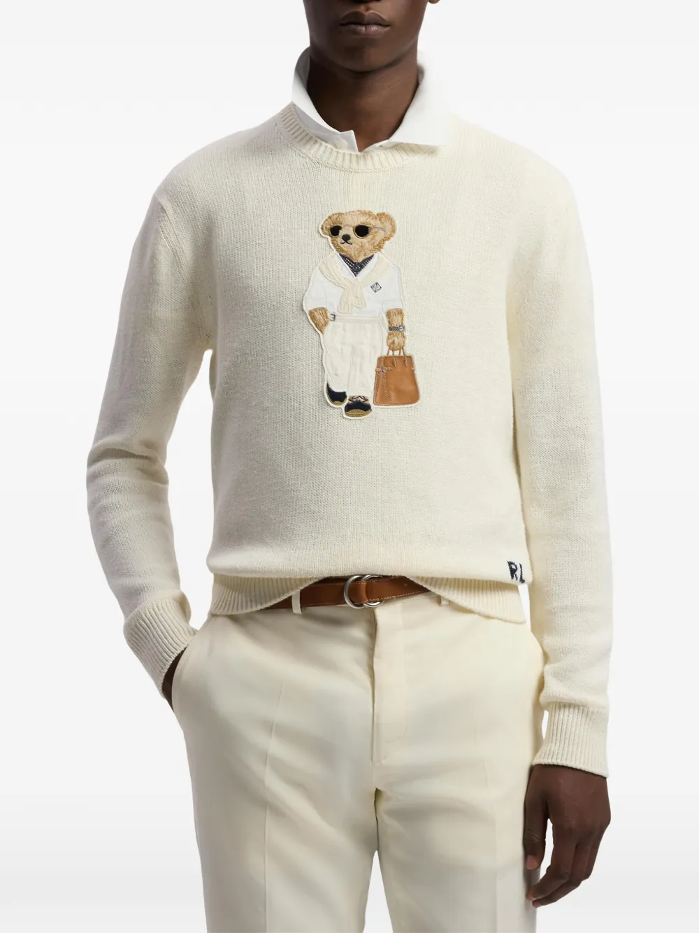Ralph Lauren Purple Label Trui met beerdetail Beige