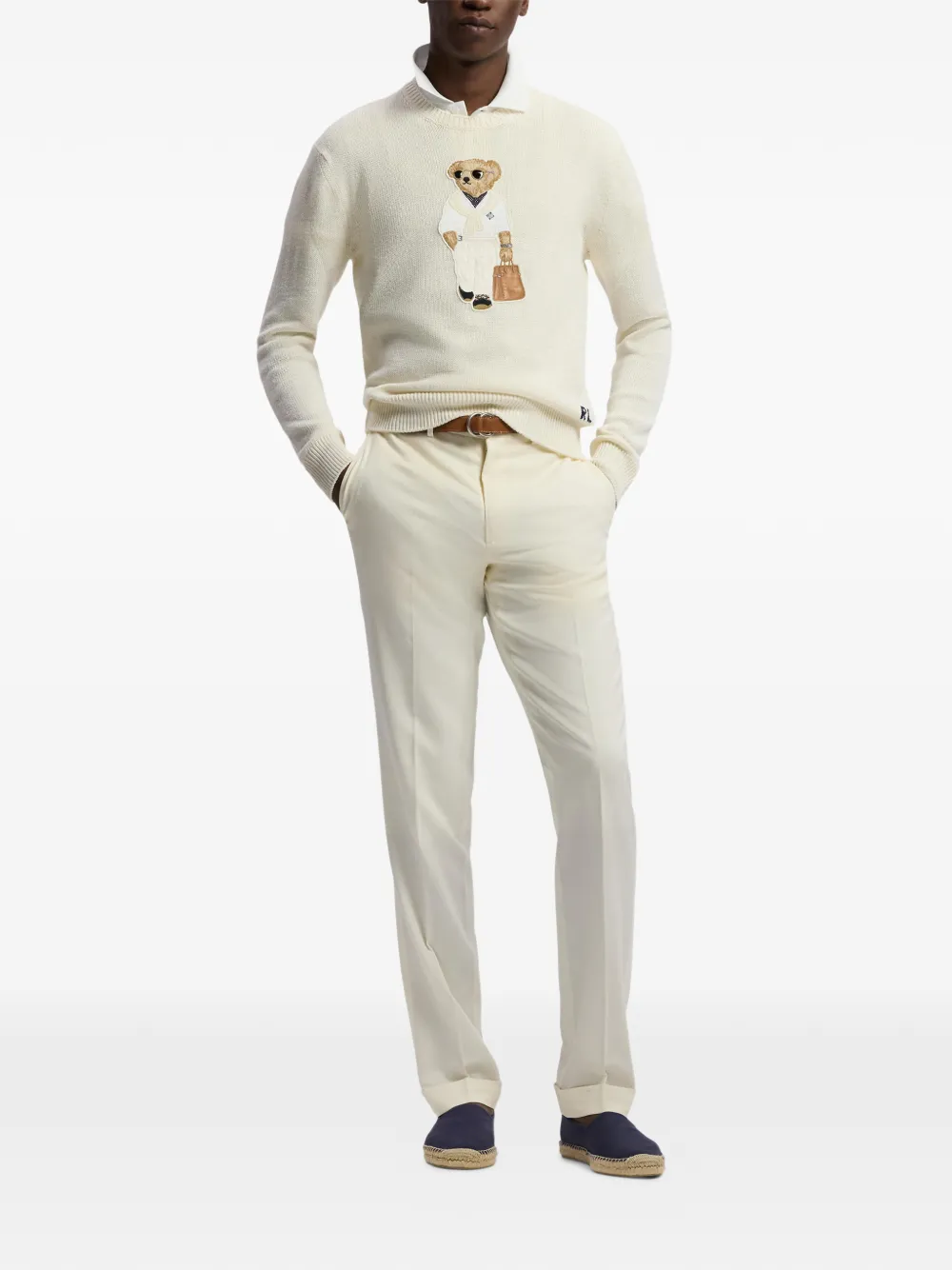 Ralph Lauren Purple Label Trui met beerdetail Beige