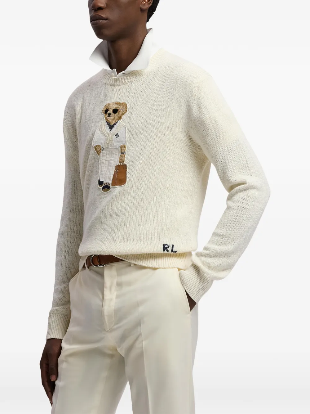 Ralph Lauren Purple Label Trui met beerdetail Beige