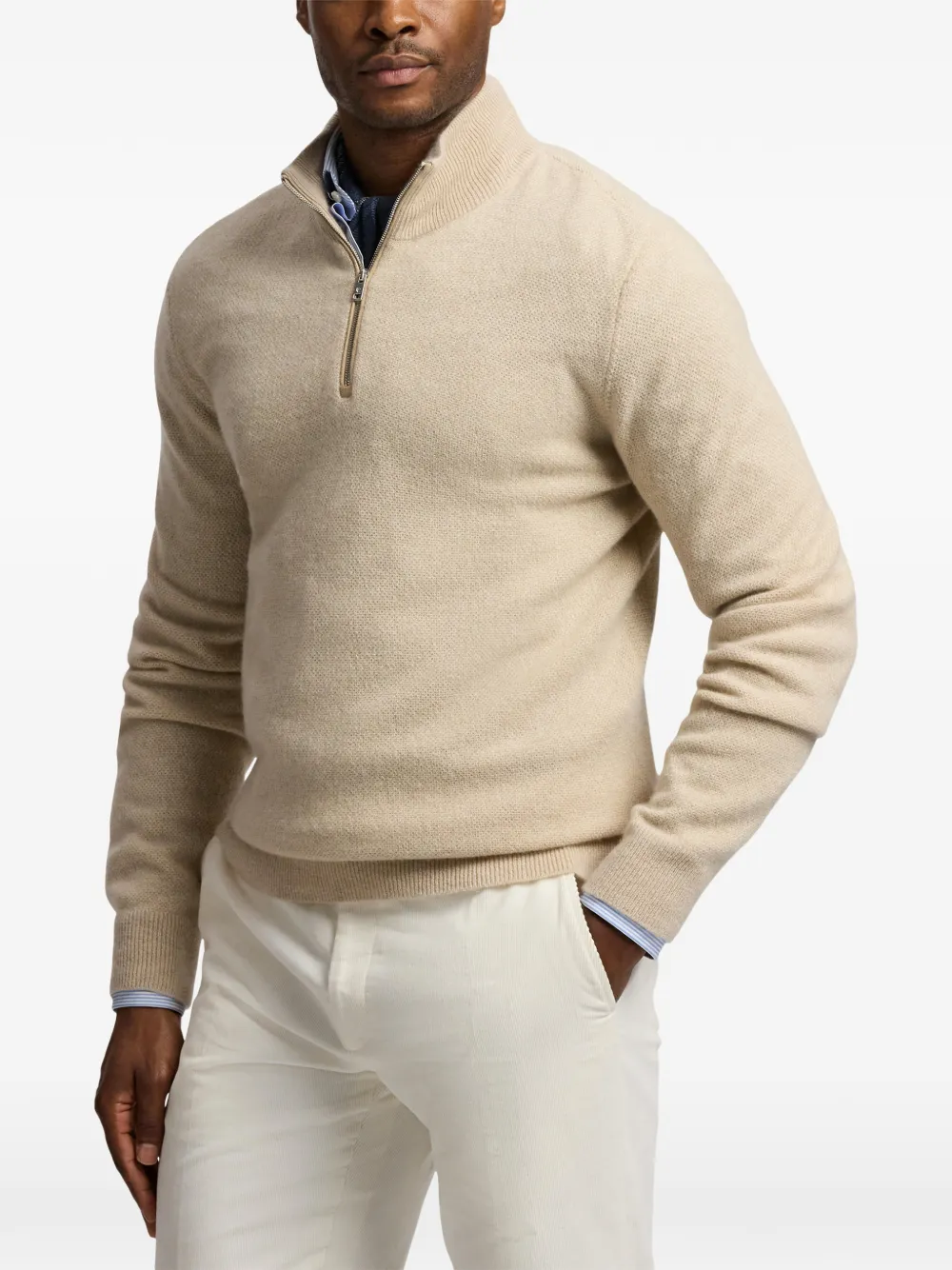 Ralph Lauren Purple Label Trui met rits Beige