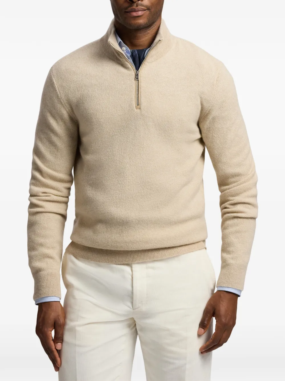 Ralph Lauren Purple Label Trui met rits Beige