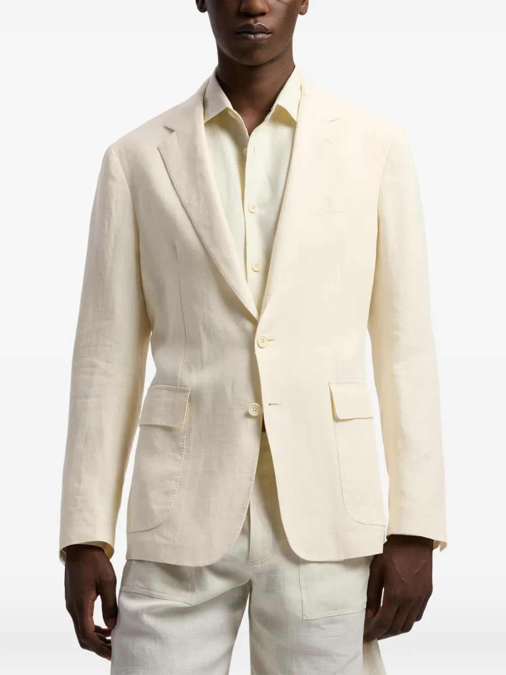 Ralph Lauren Purple Label Hadley blazer met enkele rij knopen Beige