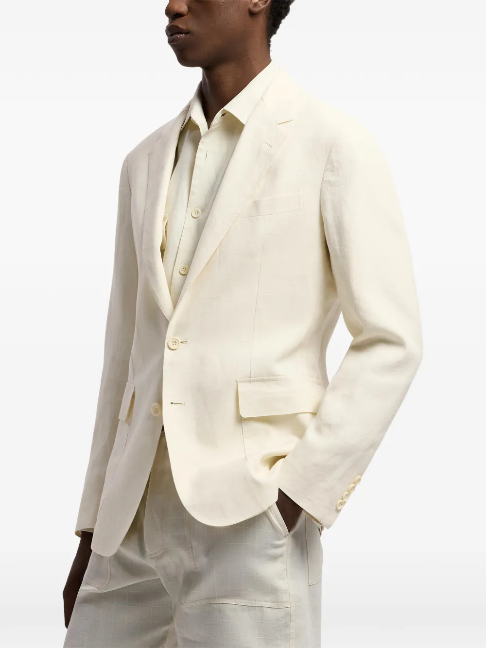 Ralph Lauren Purple Label Hadley blazer met enkele rij knopen Beige