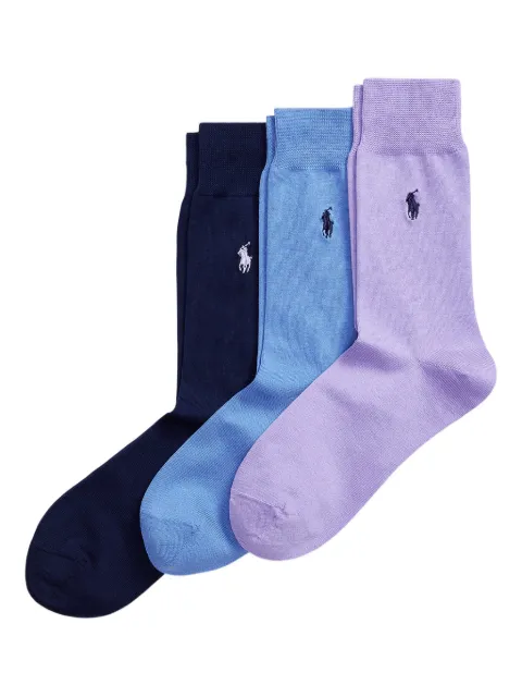 Polo Ralph Lauren pack de tres pares de calcetines con bordado