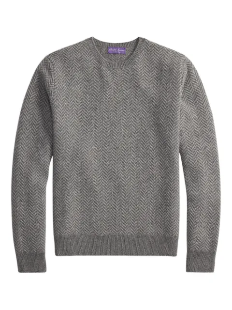 Ralph Lauren Purple Label herringbone-pattern crew-neck sweater