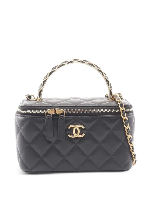 CHANEL Pre-Owned 2021-2025 CC Quilted Lambskin Chain Top Handle vanity bag