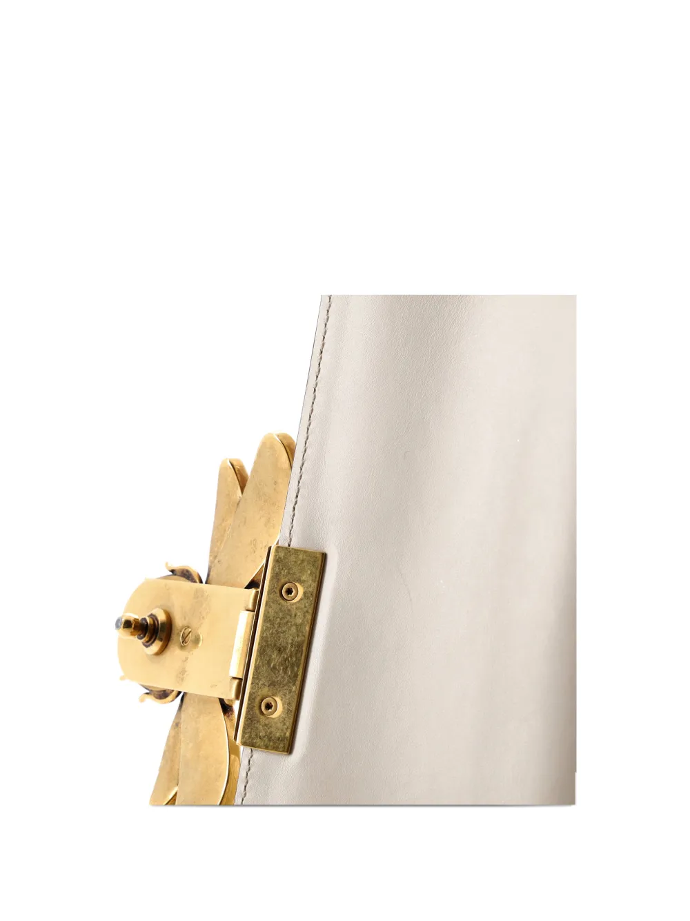 Pre-owned Gucci Queen Margaret Top Handle Bag Leather Small Satchel In White