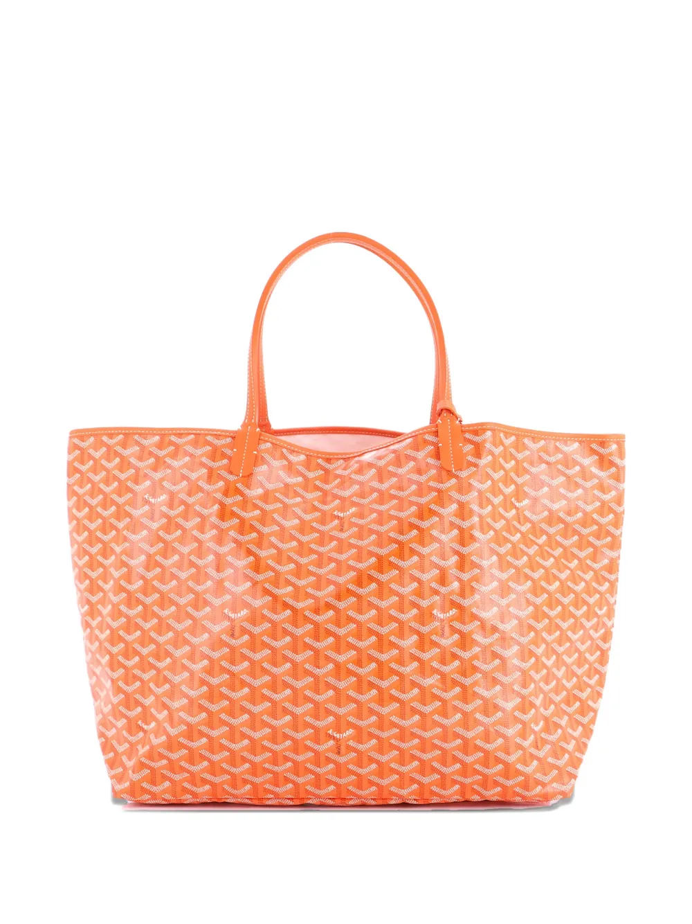 Pre-owned Goyard Saint Louis Coated Canvas Gm Tote Bag In Orange