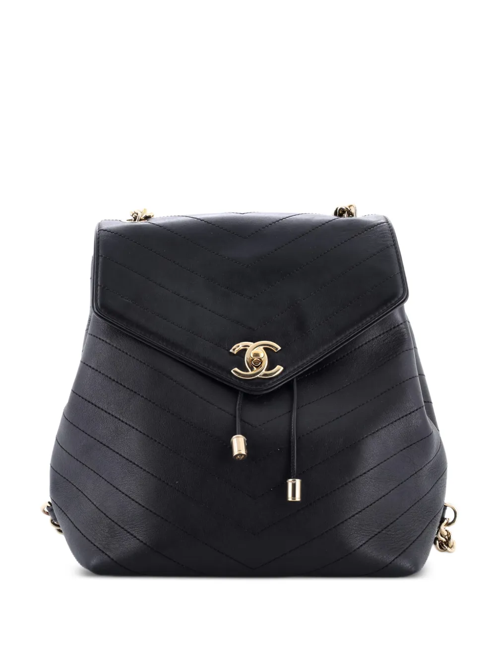 CHANEL Pre-Owned Coco Chevron Stitched Calfskin Small backpack - Nero