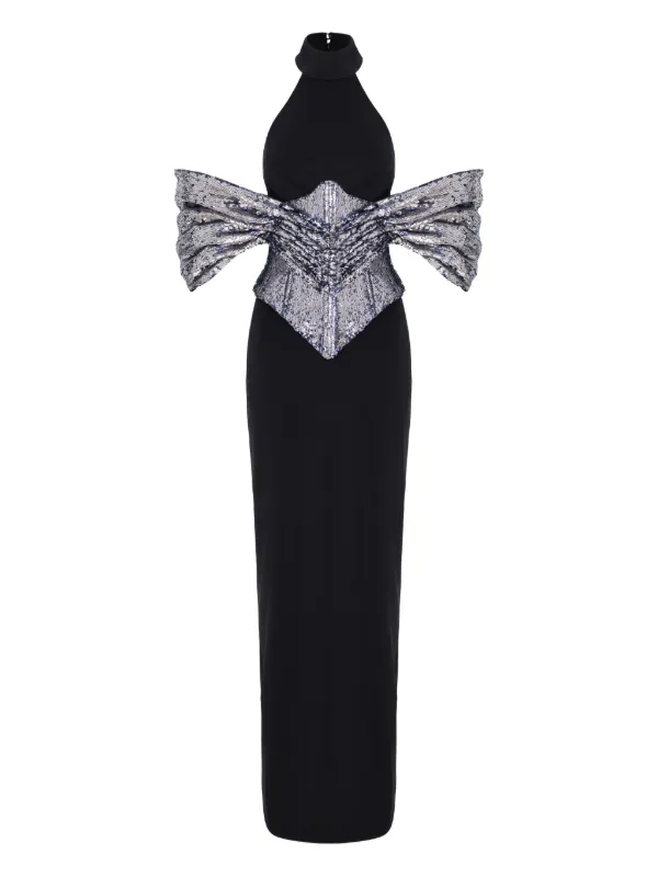 slim fit dress slacks Black Glitter Backless Corset Full Length Gown – Rosies Closet