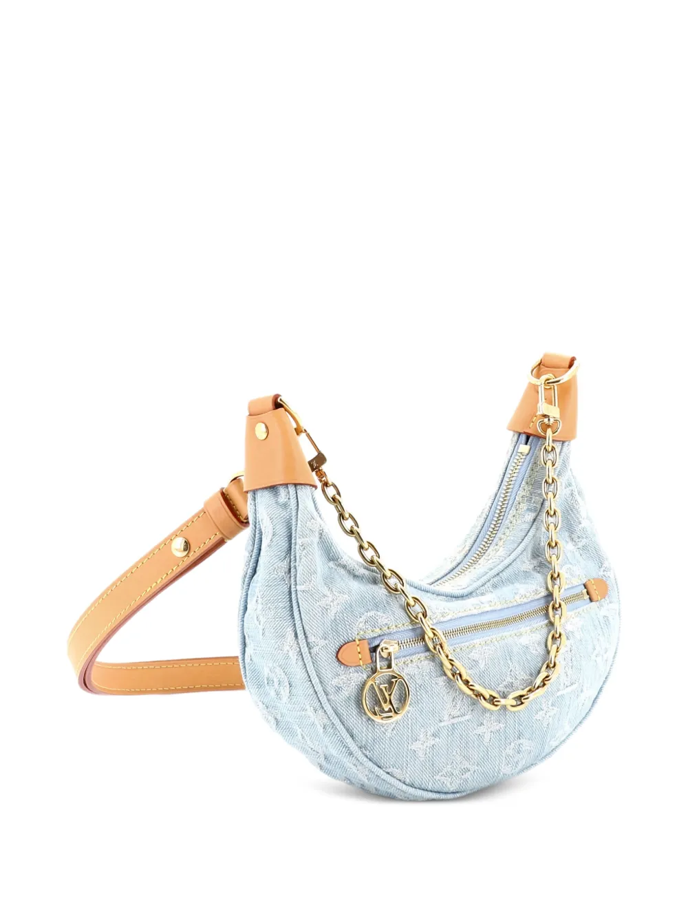 Loop Handbag Monogram Denim Hobo Bag