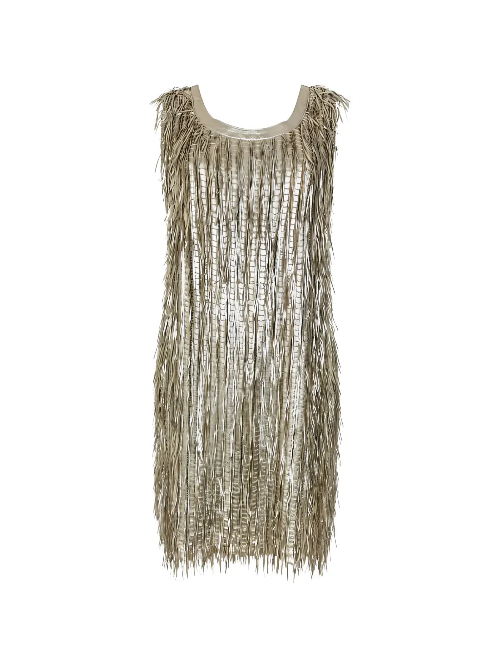 Desa 1972 fringe-detail sleeveless dress - Oro