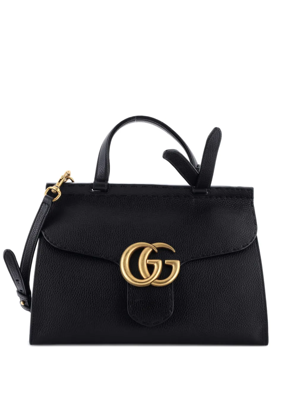 Gucci Pre-Owned GG Marmont Top Handle Bag Leather Small satchel - Nero