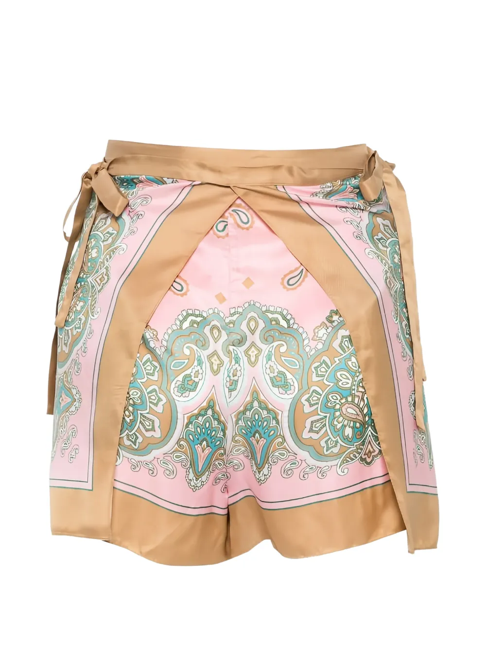 PINKO paisley tie-fastening shorts - Rosa