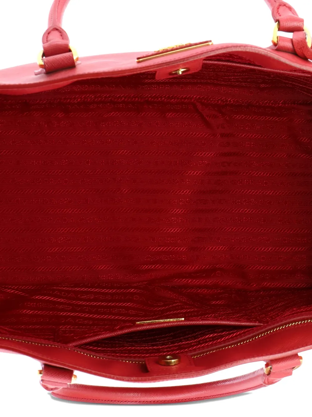 PRADA Pre-owned Lux Open Saffiano Leather Large Tote Bag In Red