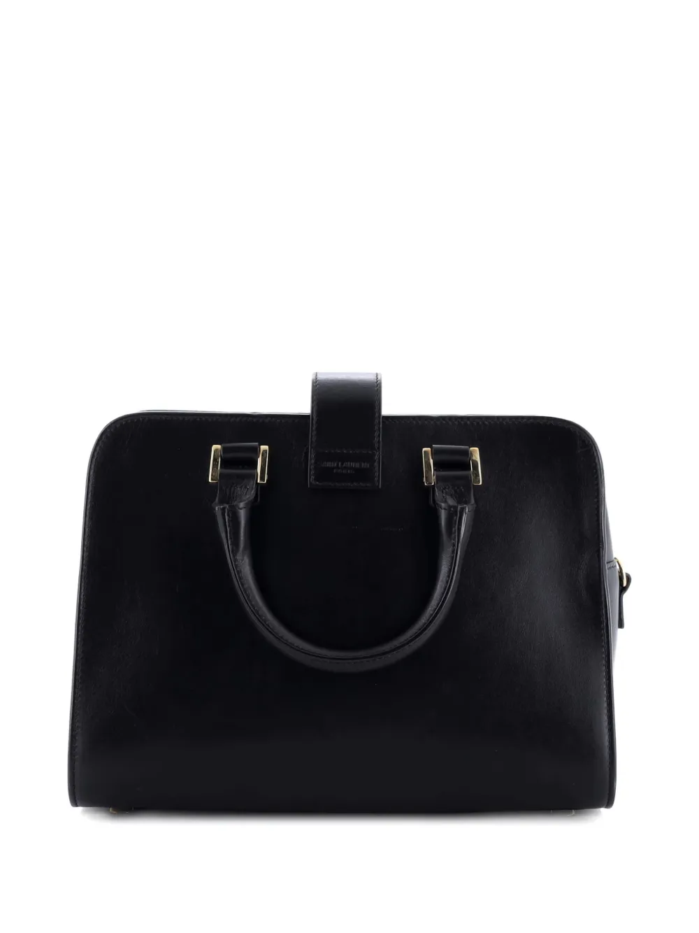 Pre-owned Saint Laurent Monogram Cabas Leather Baby Satchel In Black