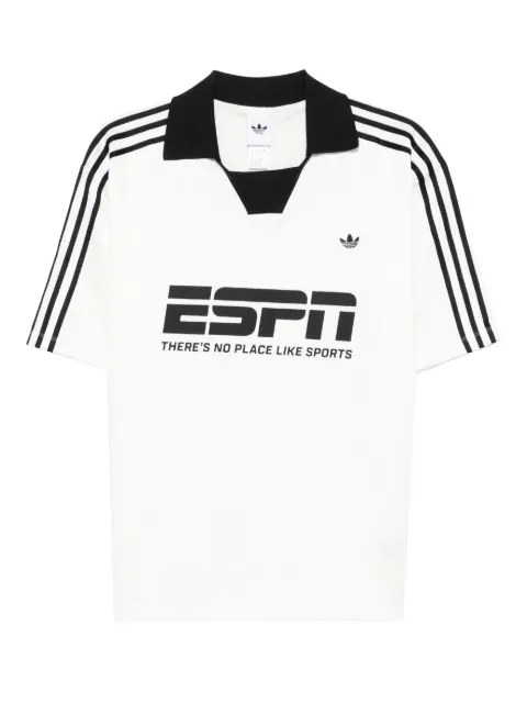 adidas stripe collared T-shirt