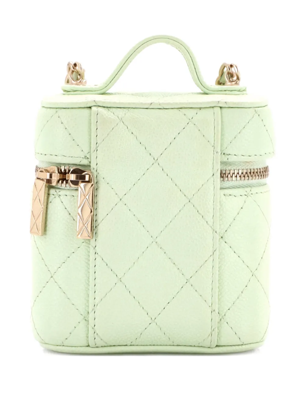 Handle With Care Vanity Case With Chain Quilted Caviar Crossbody Bag