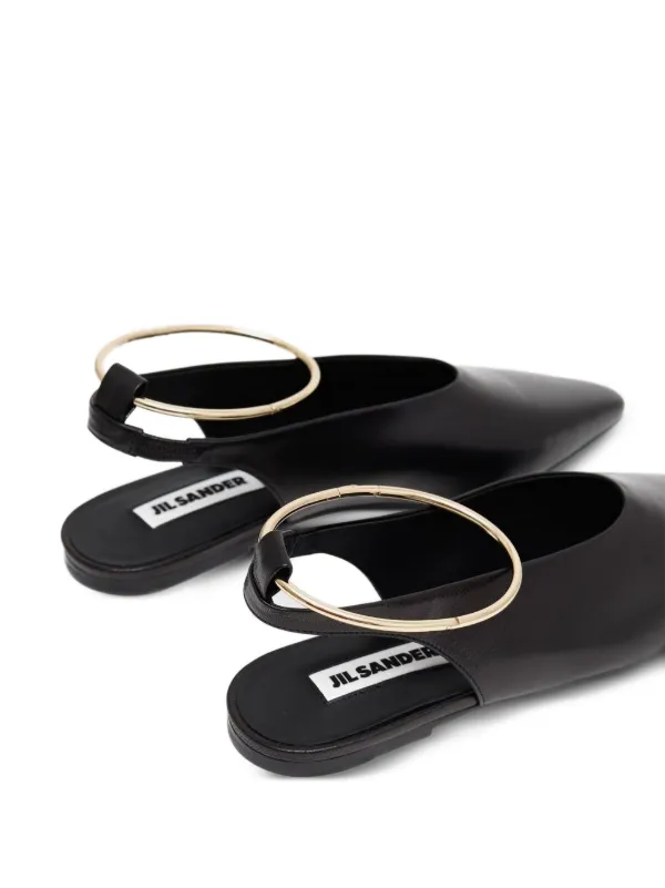 JIL SANDER ブラックフラットシューズ Jil Sander Tripon フラットシューズ | ブラック | FARFETCH JP