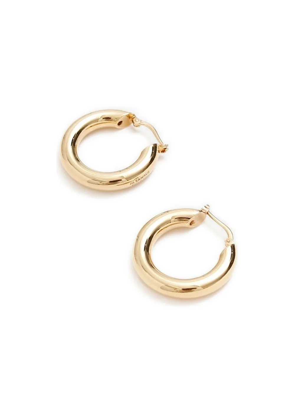 Jil Sander engraved-logo earrings - Goud