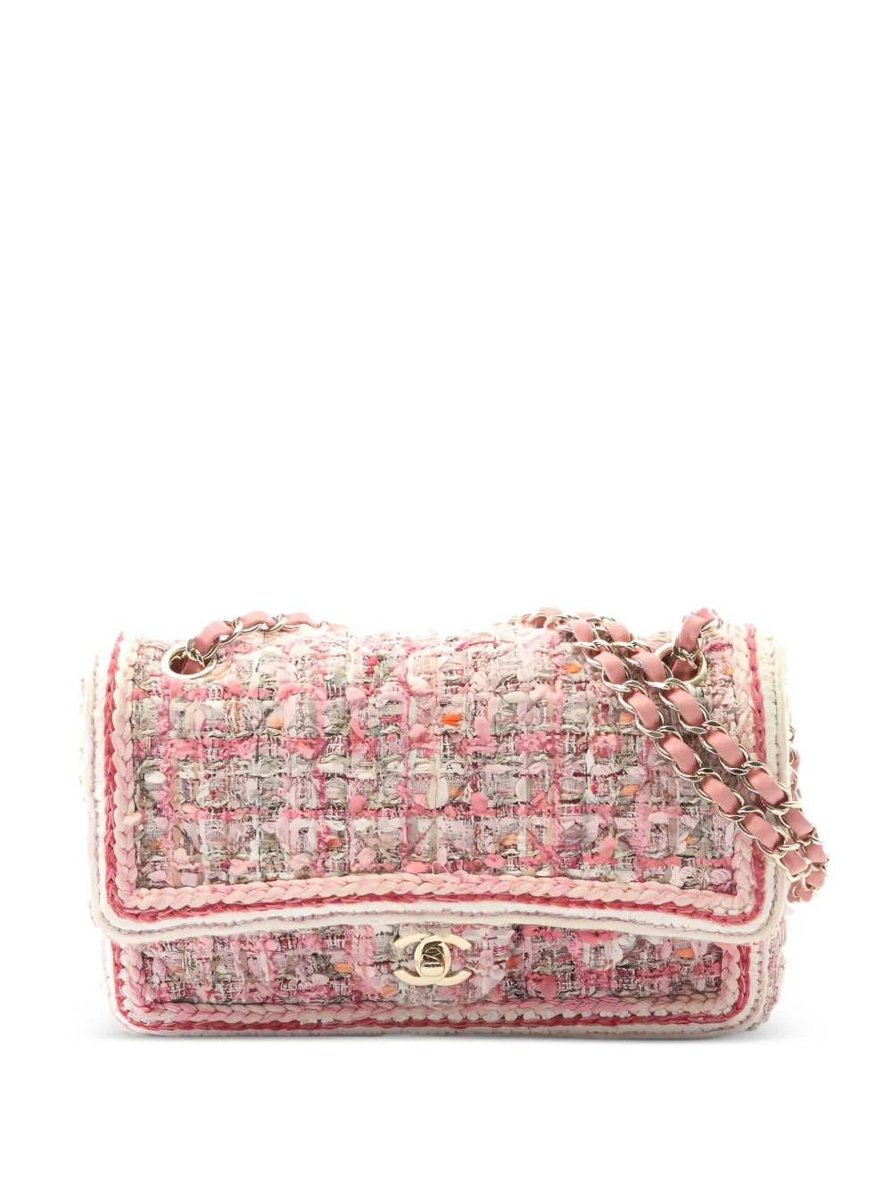 CHANEL Pre-Owned 2019 Classic Flap tweed shoulder bag - Rosa