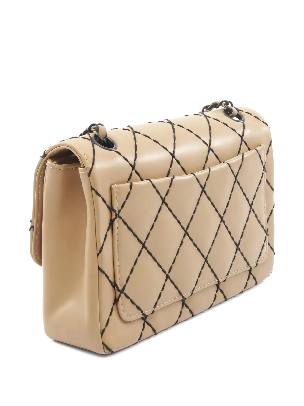 CHANEL Pre-Owned 2002 Wild Stitch chain-strap shoulder bag - Beige