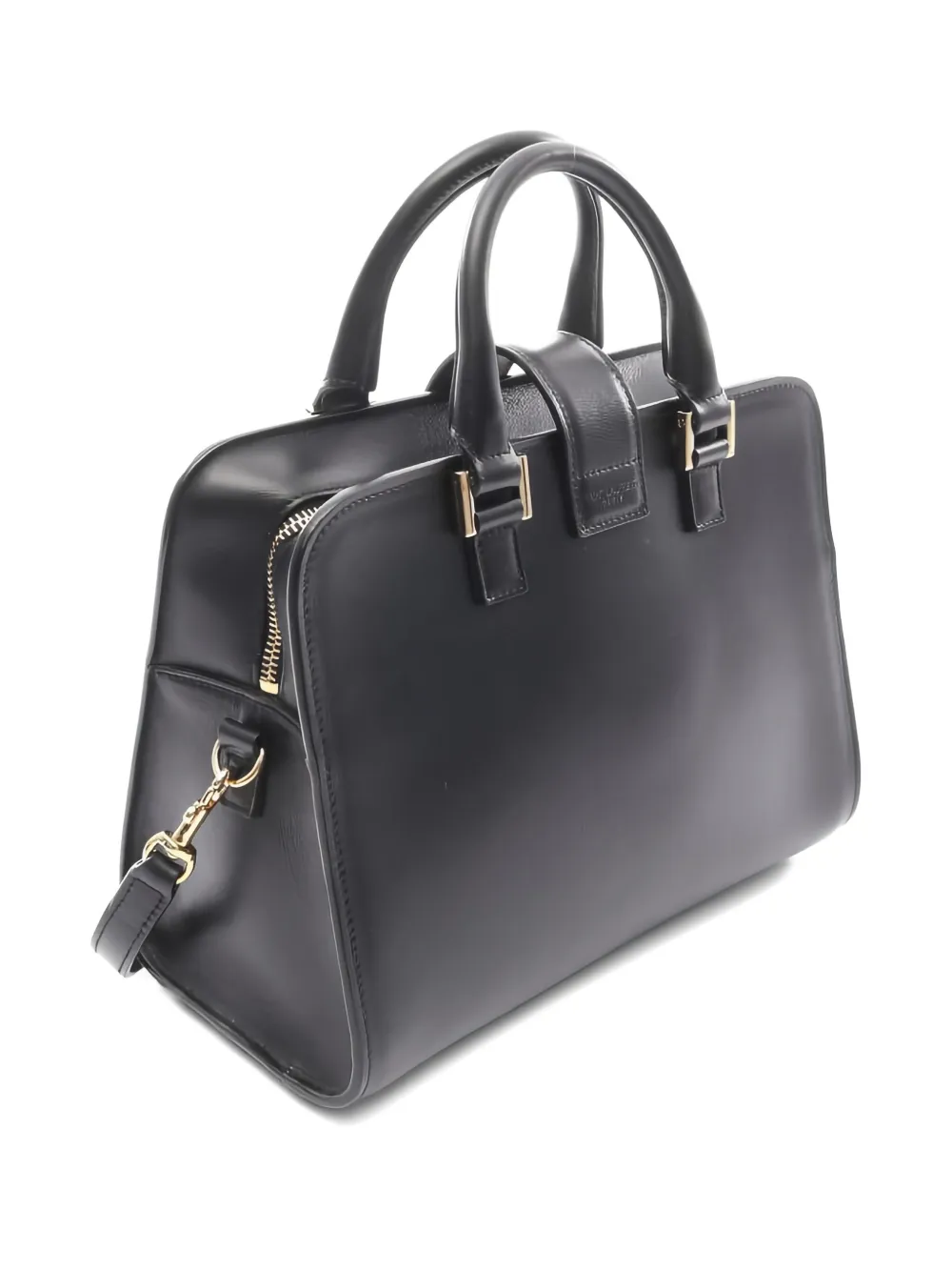 SAINT LAURENT Pre-owned 2010s Baby Cabas Monogram Leather Tote Bag In Black