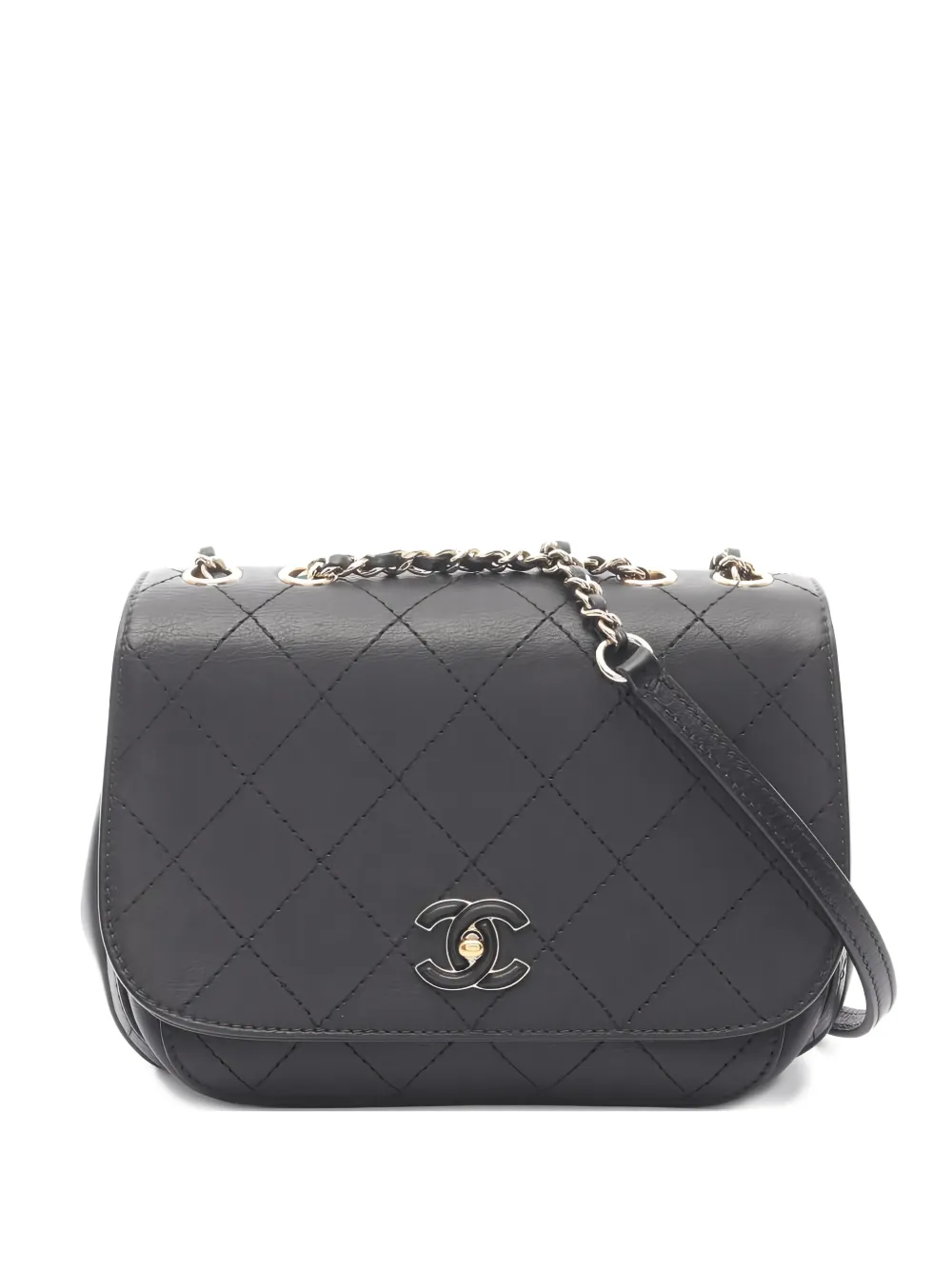 CHANEL Pre-Owned 2019 diamond-quilting shoulder bag - Black