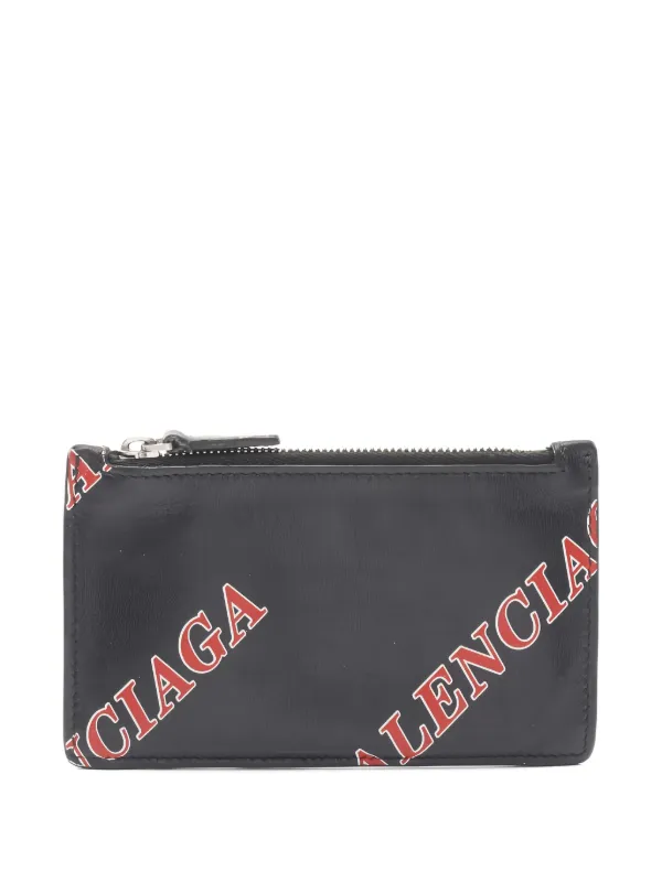 Balenciaga Pre-owned 2000s Logo-lettering Zipped Card Case in Black