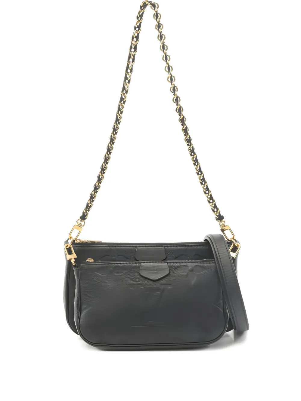 Pre-owned Louis Vuitton 2021 Monogram Empreinte Chain Shoulder Bag In Black