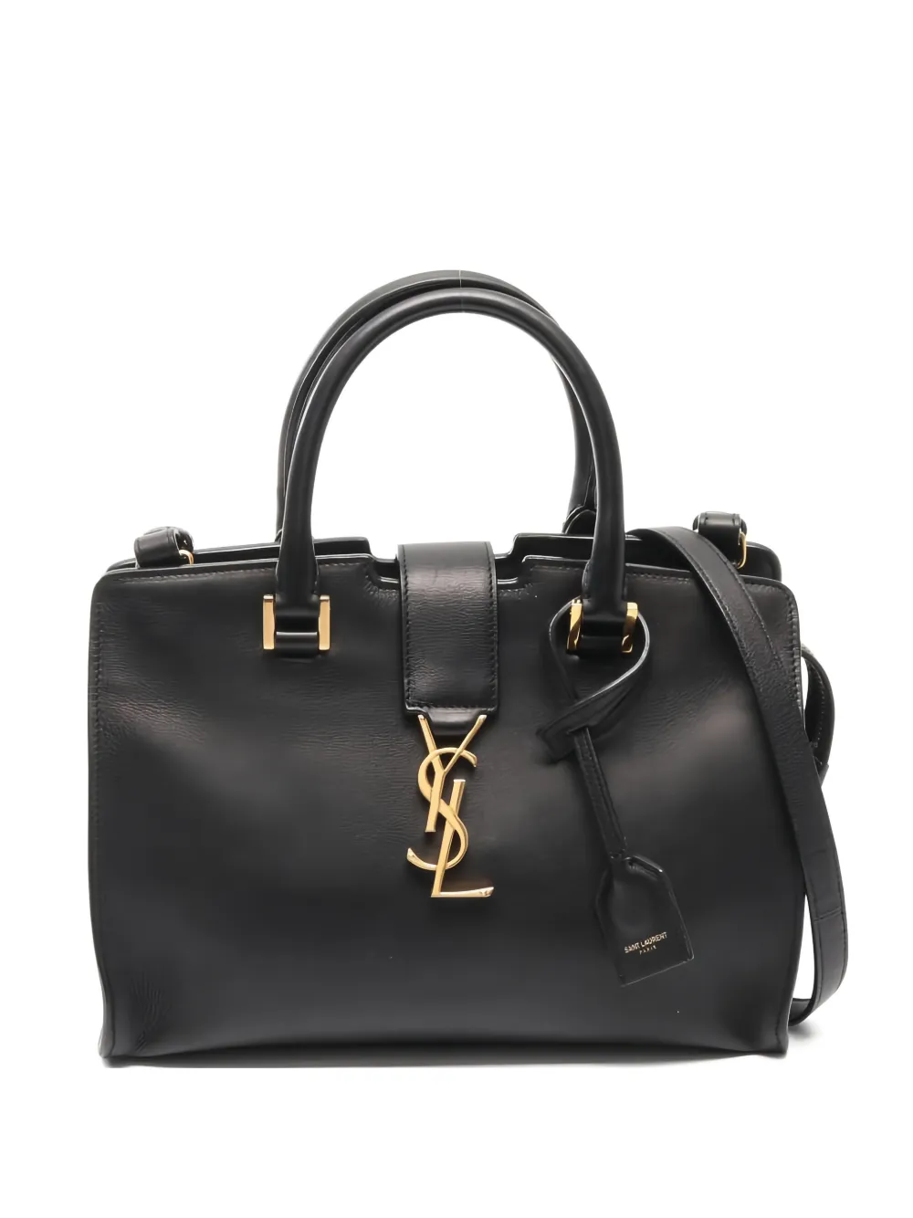 Pre-owned Saint Laurent 2000s Baby Cabas Tote Bag In Black