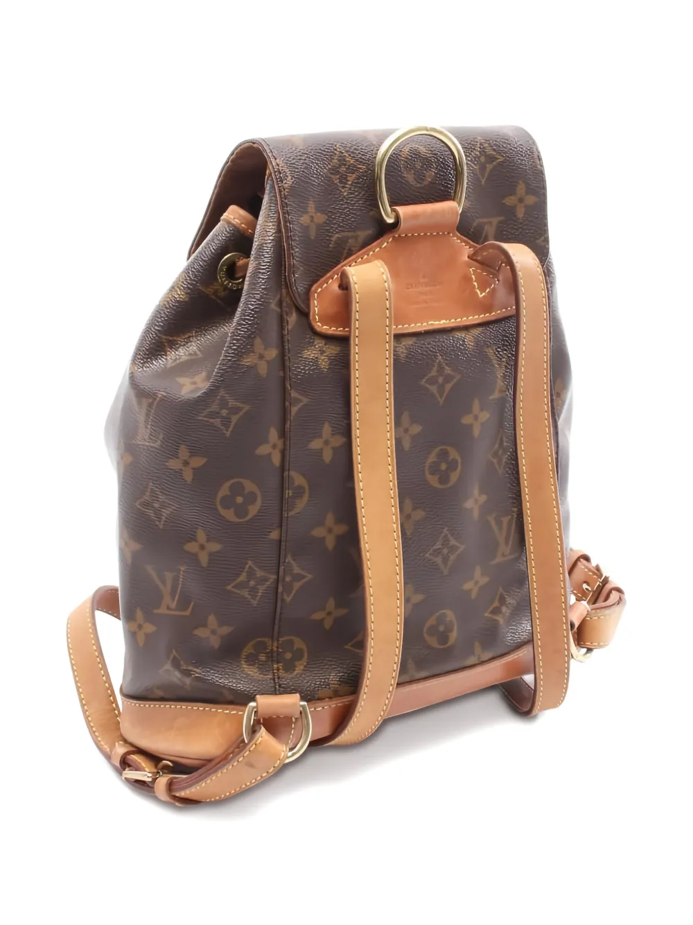 Pre-owned Louis Vuitton 1999 Montsouris Mm Monogram Backpack In Brown