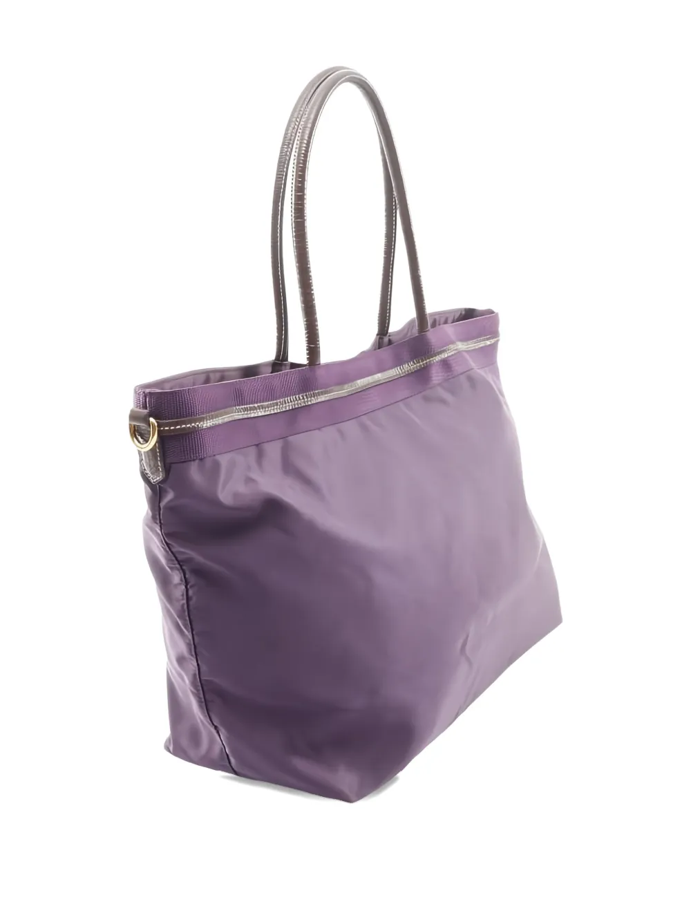 Pre-owned Prada 2000's Jacquard Tote Bang In Purple