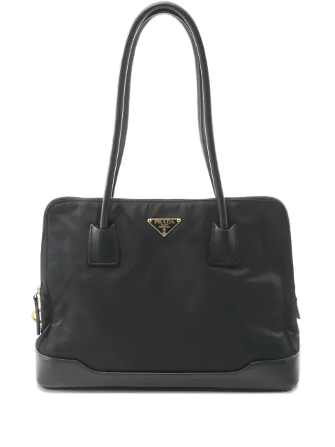Prada Pre-Owned 2000s enamel-triangle-logo shoulder bag