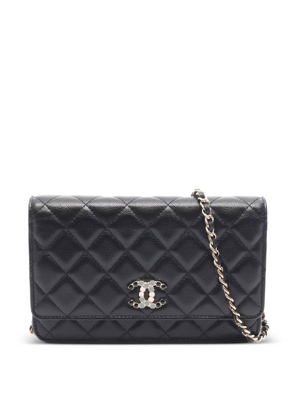CHANEL Pre-Owned 2021 matelasse chain wallet - Nero
