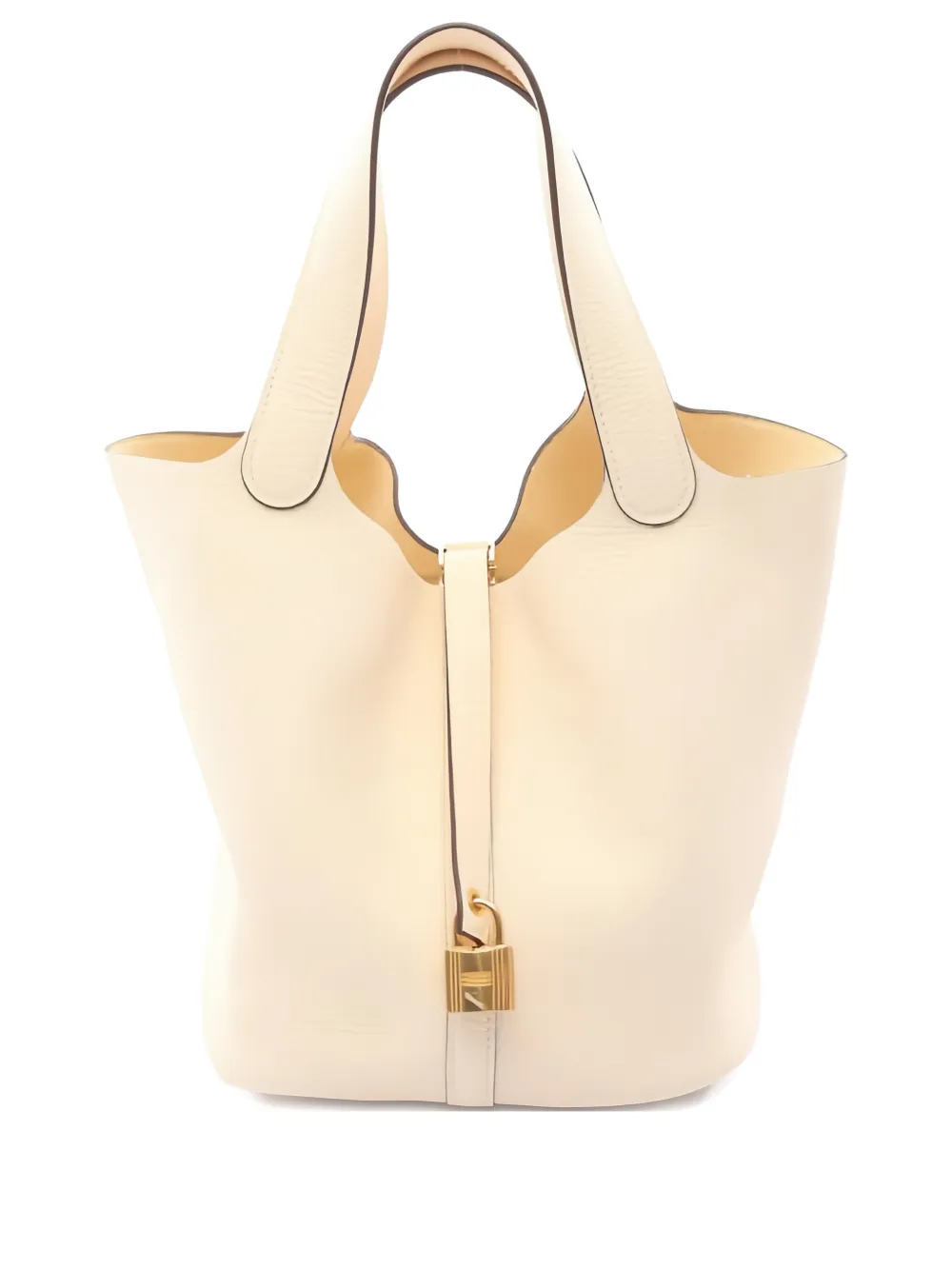 Pre-owned Hermes Picotin Lock-detail Mm Tote Bag In Neutral