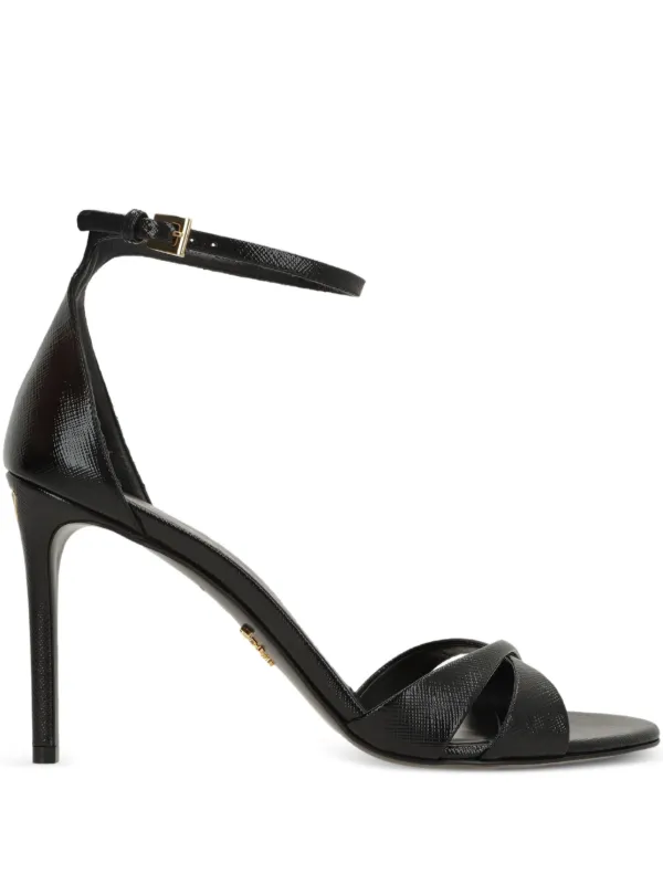 Prada Criss-cross Strap Sandals in Black