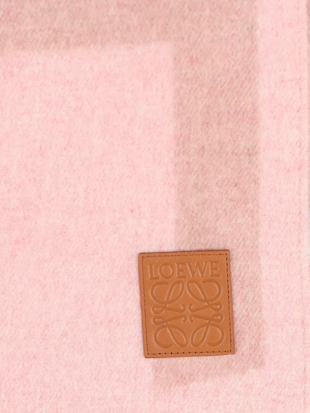 LOEWE jacquard-logo fringed scarf - Roze