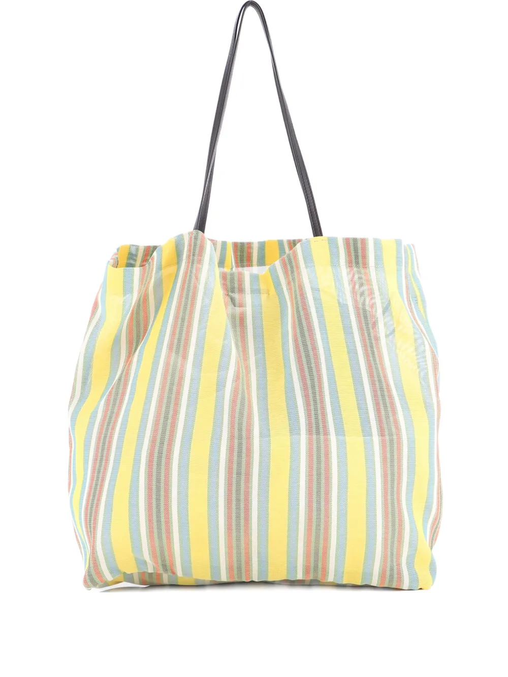 The Row Pre-Owned Barn Striped Mesh with Leather tote bag | Multicolour | Image 1