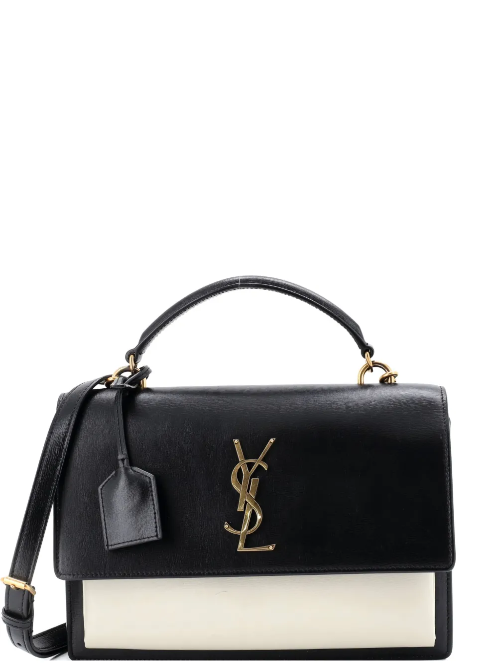 Pre-owned Saint Laurent Sunset Top Handle Leather Medium Shoulder Bag In Multi