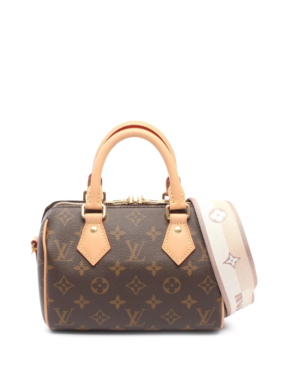 Pre-owned Louis Vuitton 2021-2025 Monogram Speedy Bandouliere 20 Satchel In Brown