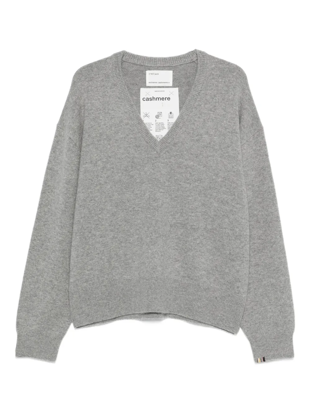 extreme cashmere Nº457 Jack sweater V-neck cashmere sweater - Grey