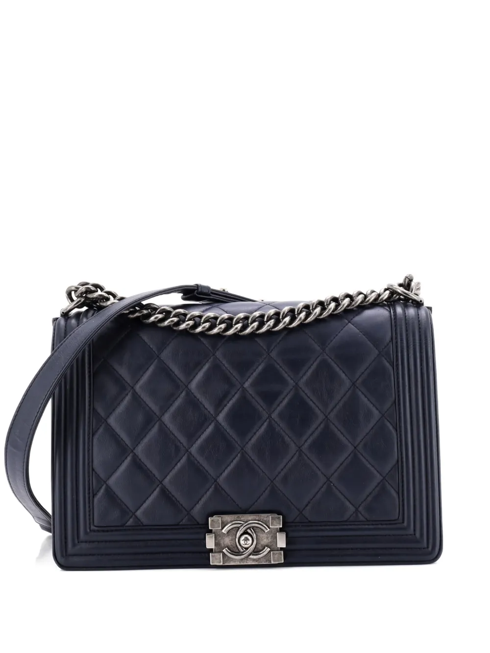 CHANEL Pre-Owned Boy Flap Bag Quilted Lambskin Old Medium shoulder bag - Blu